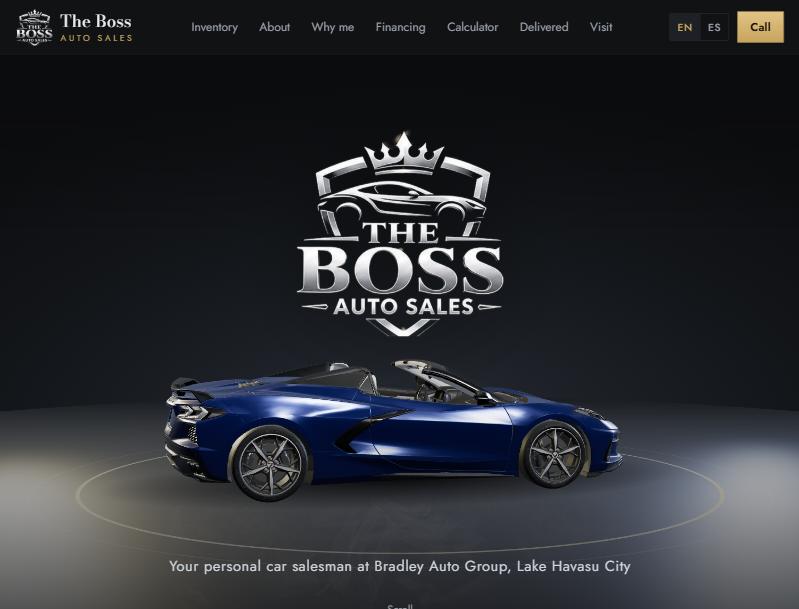 The Boss Auto Sales website home page